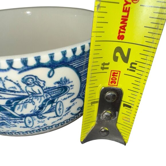 Vintage Royal Currier & Ives Horse Carriage Blue China Coffee Tea Cup Lot of 4 - Picture 6 of 7